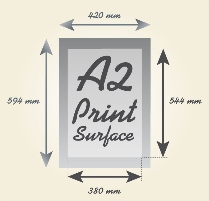 Print surface A2 : 380 x 544 mm