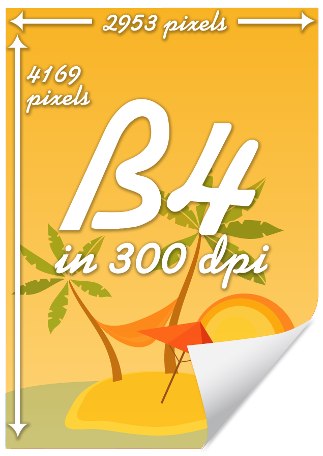 B4 size in 300 dpi : 2953 x 4169 pixels